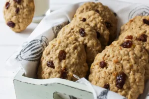 Receita de Biscoitos de aveia e passas