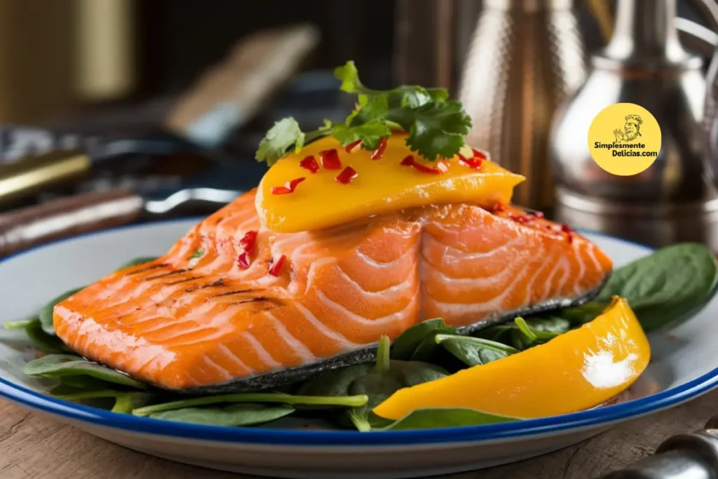 Salmão Grelhado com Molho de Manga e Pimenta